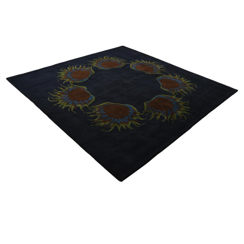 Tapis carré bleu marine 8 pi Pharris