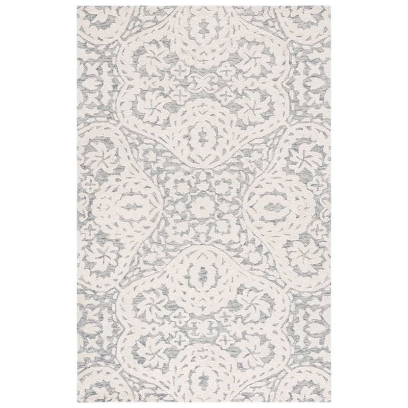 Tapis ivoire / gris Alaxandra 477, Rectangle 4pi x 6 pi