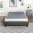 Full Size Mattress Foundation - Textured Fabric, Black Metal Frame Fabric Bedding Frame, Bedroom