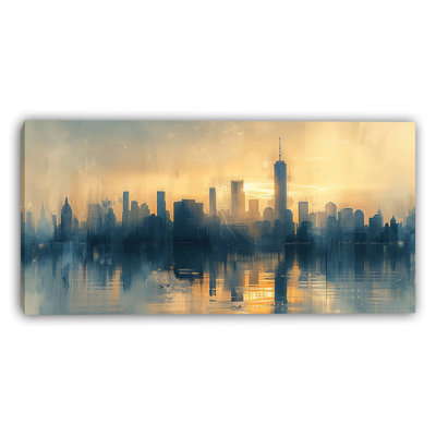 Sunset Skyline Glow Wrapped Canvas Wall Art