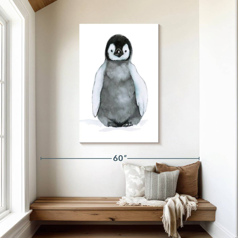 Illustration de bébé pingouin, H 45 po x l 30 po