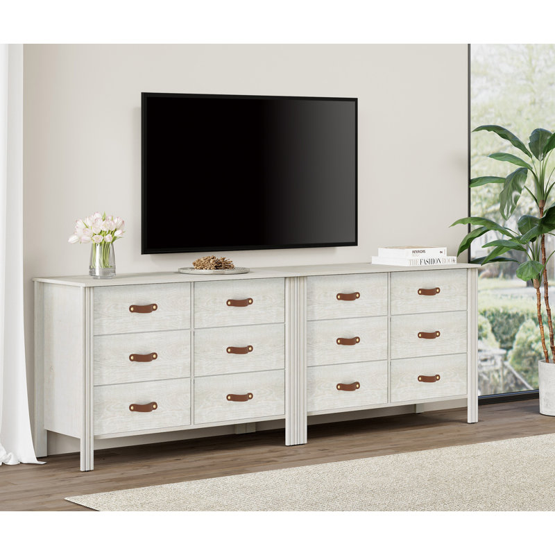 Crédence de rangement l 76,3 po Lyuca, Blanc