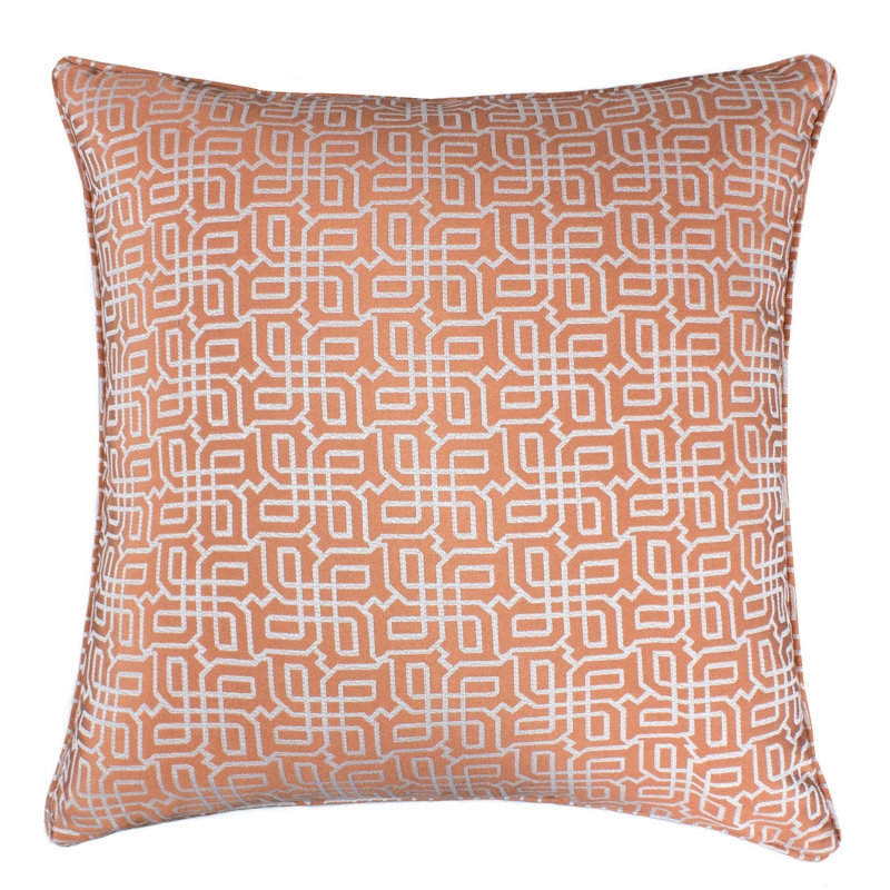 Sealena Geometric Outdoor Reversible Throw Pillow, Orange
