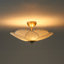 Pleated Flower Bowl Fabric Semi Flush Mount