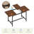 Expandable Dining Table Set for 4-8, 63" Large Extendable Kitchen Table with 2 Benches & 2 Stools, Modern Wood Top & Metal Frame, Space-Saving, Easy Assembly, Walnut.-62735604-62735605-62735608-62735603-62735614