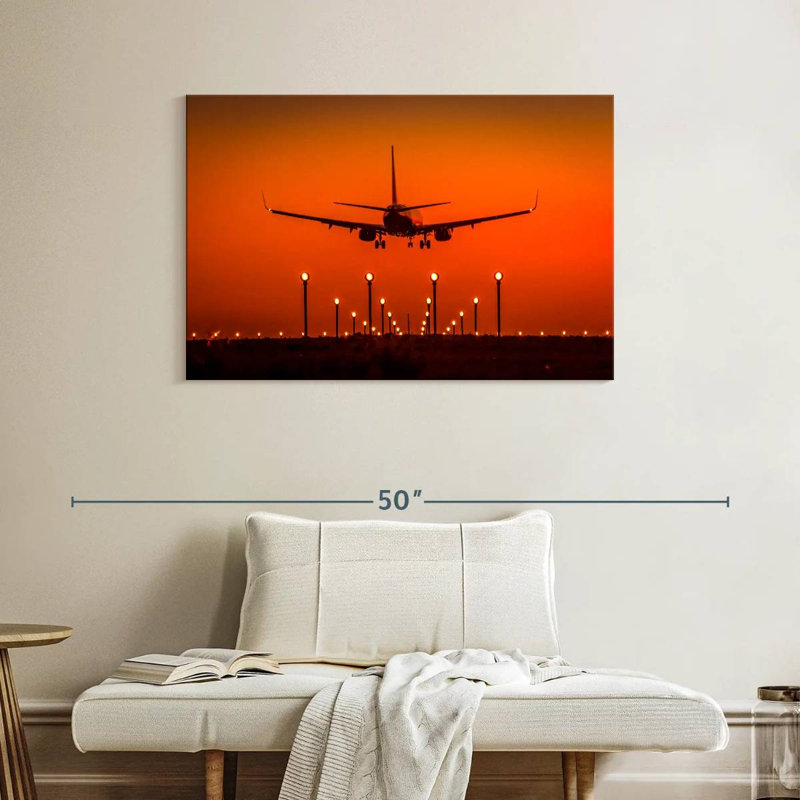 Mehar Landing Private Jet, 26" H x 39" W