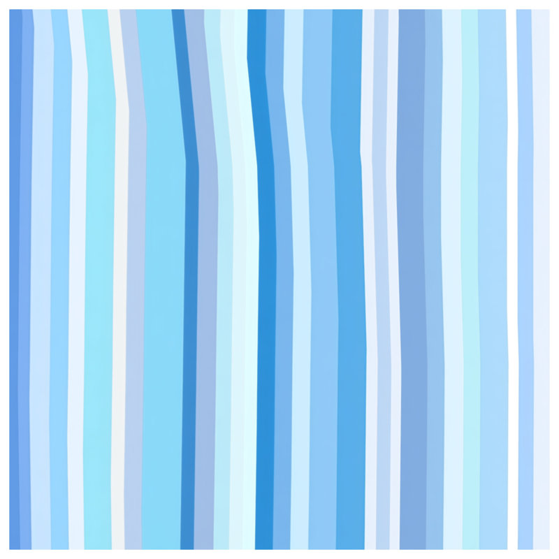 Rideau de douche à rayures bleues - Motif de décor de salle de bain moderne, 70in W x 72in H