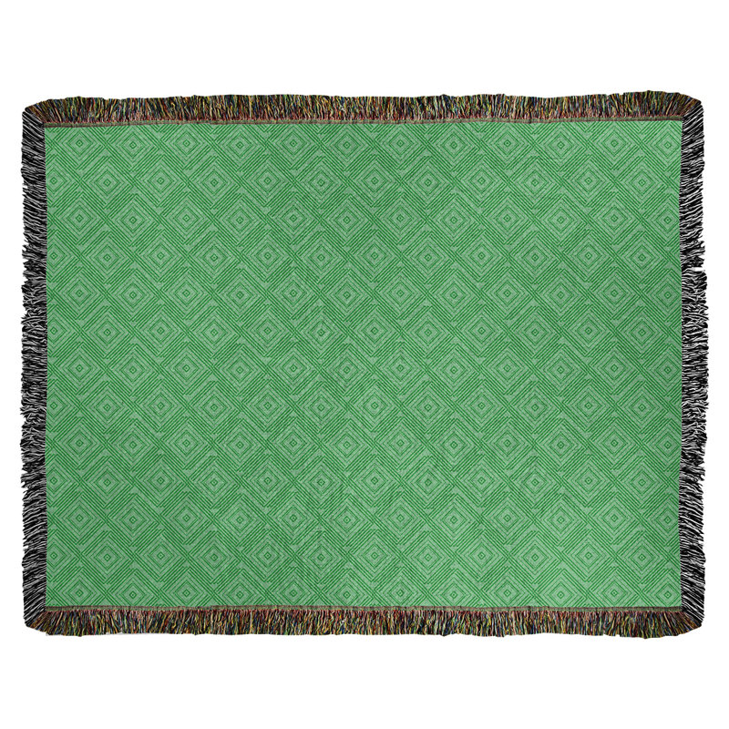 Couverture en coton tissé Katelyn Elizabeth, l 37 po x L 52 po, Vert