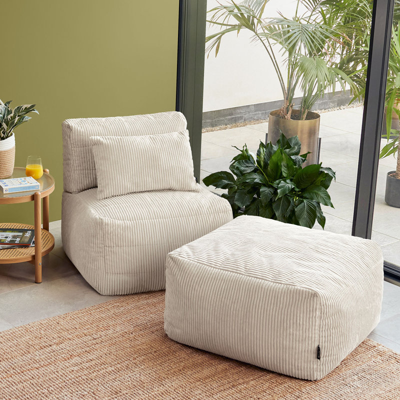 Corduroy Bean Bag Set, Cream
