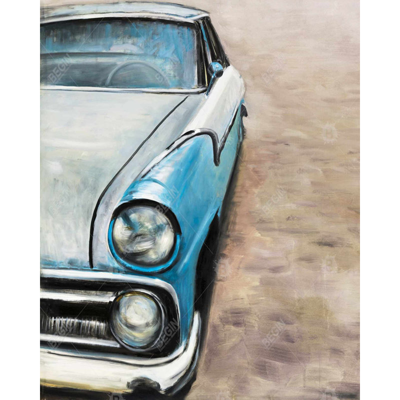 Old Classic Car Print On Canvas, H 60 po x l 48 po