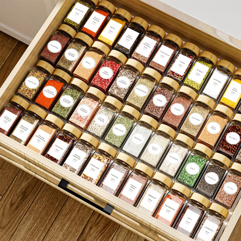 24 pots en verre d'épices 4 oz