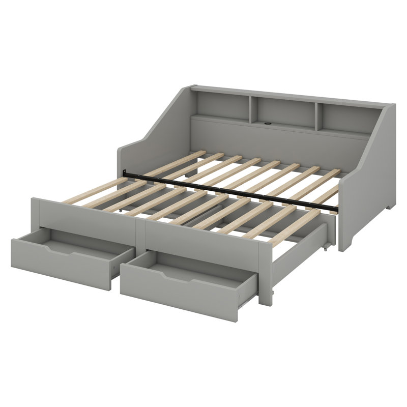 Lit avec rangement Jong, gris