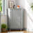 Stylish Grey Bathroom Cabinet - Triangle Corner Adjustable Shelf For A Practical Neat Utility