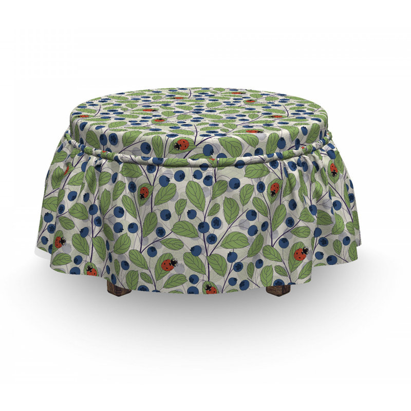 Housse pour repose-pieds jardin bilberry leaves