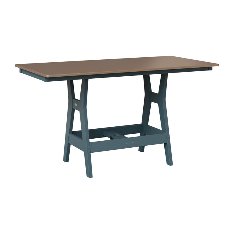 Table rectangulaire à hauteur de comptoir 66 po Berlin Gardens Harbor, Bronze martelé, H 35,5 po x l 66 po x P 33 po, Ardoise