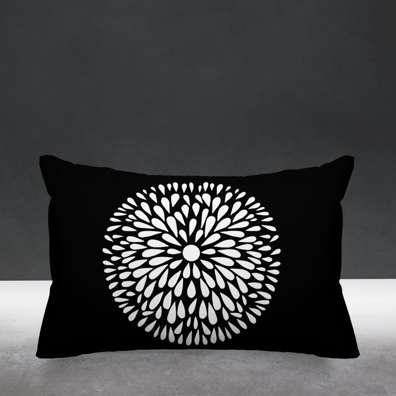 Coussin Pheobe, Noir, 14 po x 20 po, Rectangle