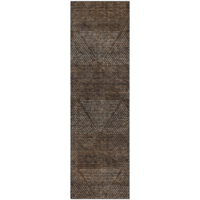 Premium Machine Washable Prisco Brown Rug