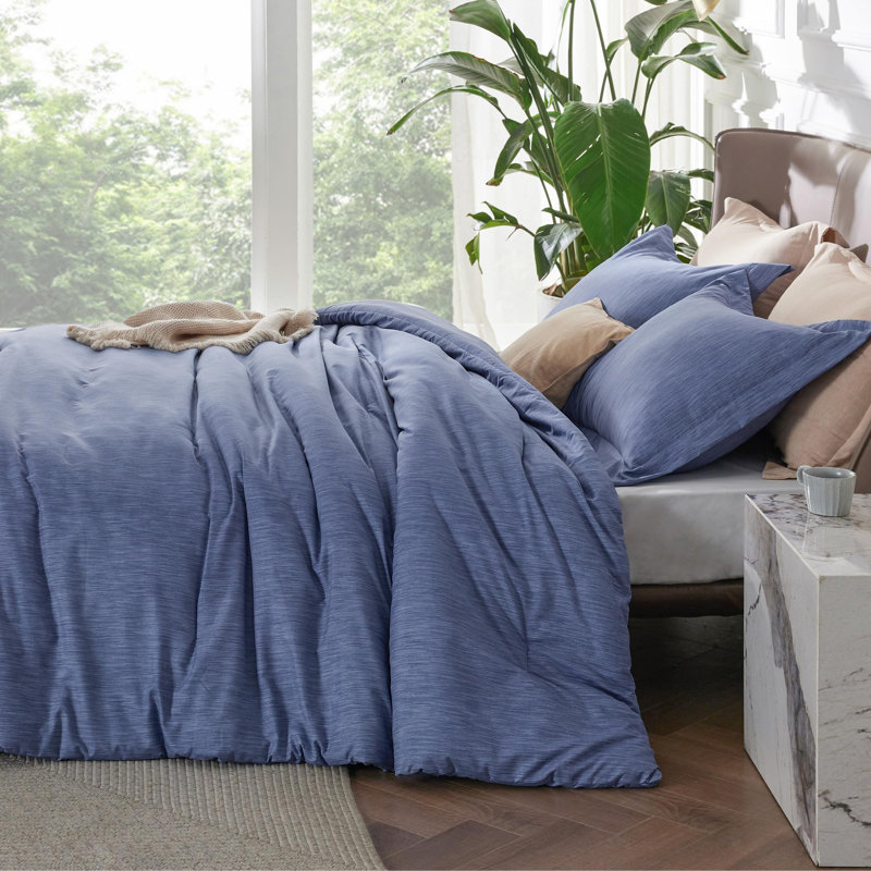 Bedsure Cationic Dyed Printed Comforter Set, Infinity Blue, Twin Comforter + 1 Twin Sham