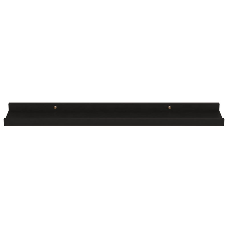 Burnettsville 4 Piece Picture Ledge Wall Shelf, 3cm H x 60cm W x 9cm D, Black