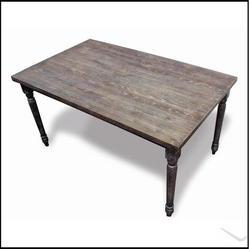 Transitional Style 59 Inch Rectangular Dining Table, Weathered Grey Veneer Wood for Rustic and Modern Elegance