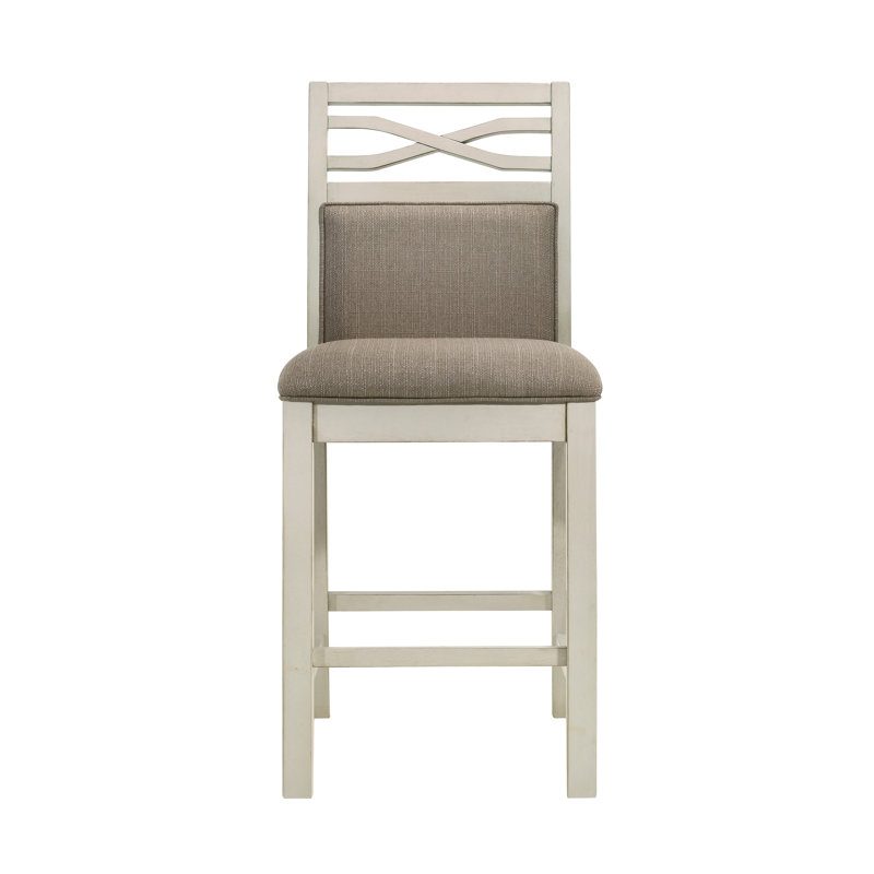 Ensemble de 8 chaises de salle à manger hautes, siège en tissu kaki et structure en bois d'ingénierie