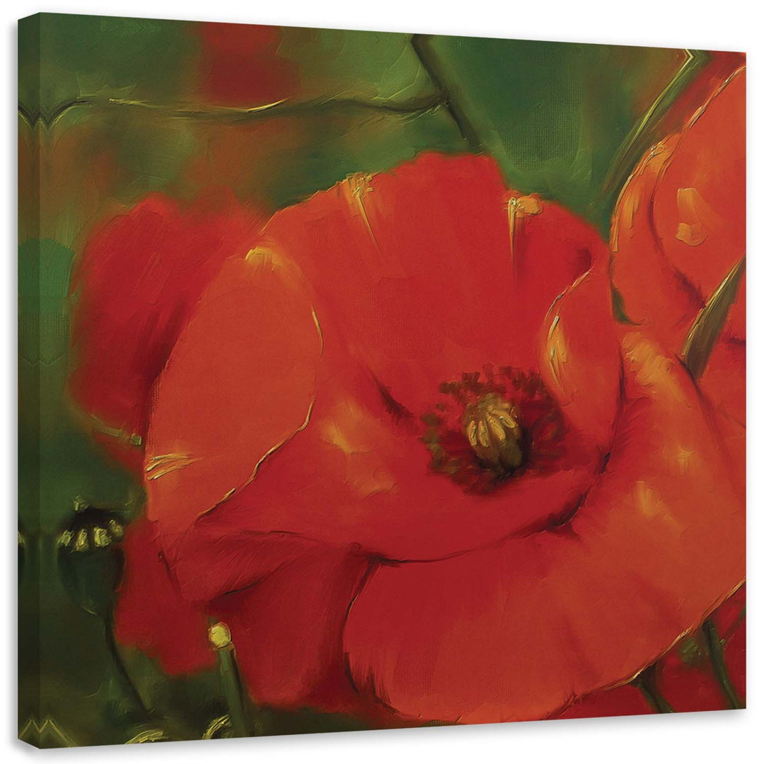 Leinwandbild Red Poppies On A Meadow 16047