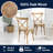 Cassis Farmhouse Natural Solid Teak Wood Cross-Back Dining Chairs, with Woven Rattan Seat for Kitchen and Dining Room