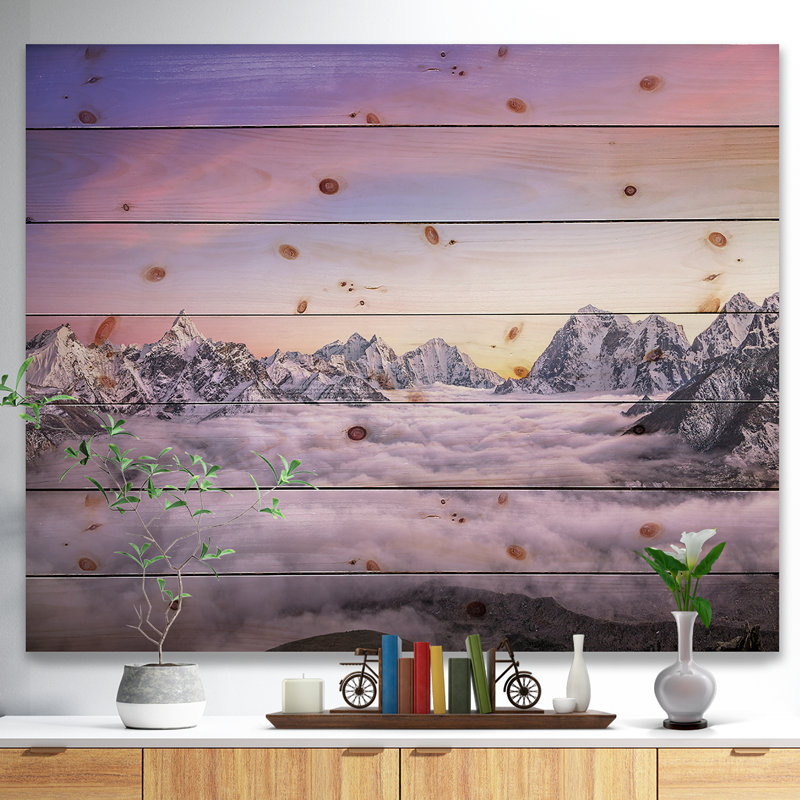 «Clouds Sunrise Ama Dablam», impression, H 30 po x l 40 po x P 1,5 po, Bois