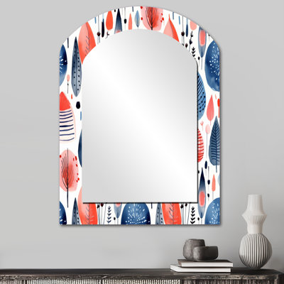 Miroir mural moderne bleu corail