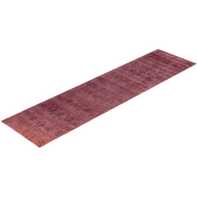 Overdyed One-of-a-Kind 2' 6" X 10' 3" Hand Knotted Area Rug
