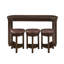 Ensemble de table de bar 4 pièces avec 3 tabourets de bar rembourrés en polyuréthane, table de petit-déjeuner avec 3 tabourets rembourrés Ensemble de table de salle à manger à hauteur de comptoir en bois massif pour le salon et la salle à manger-131983295-131983297-131983302-131983304