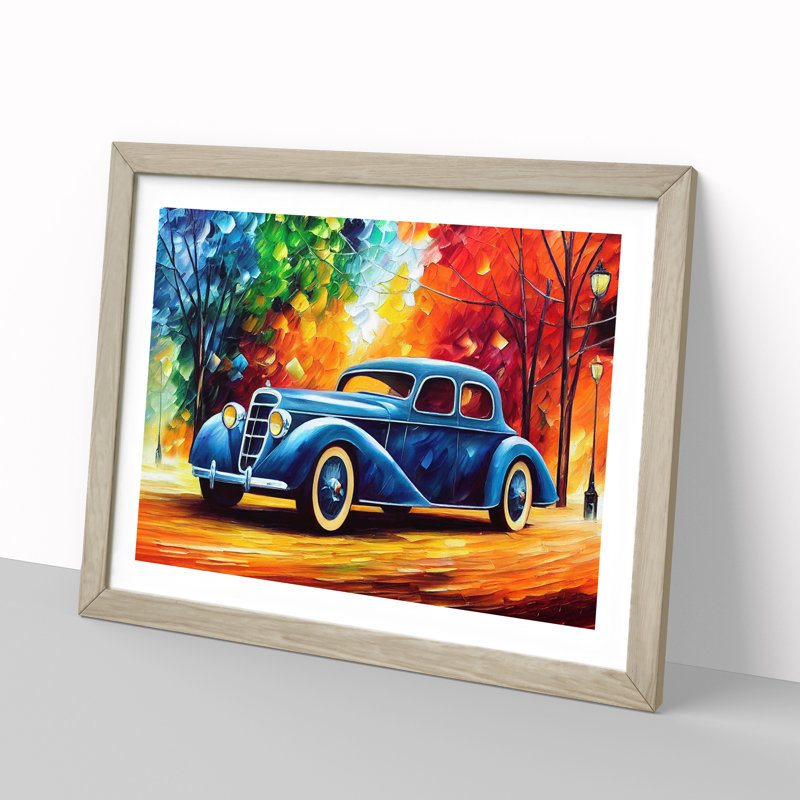 XH1022-6584X Painted Classic Car Vol.3 Abstract - Single Picture Frame Print, 34cm H x 46cm W, Grey