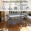 Table basse - Table basse en rotin de rotin avec plateau en verre trempé et table de rangement à 2 niveaux pour terrasse-256270851