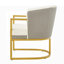 Chaise de lecture rembourrée moderne avec cadre en métal doré Concetta-726124259