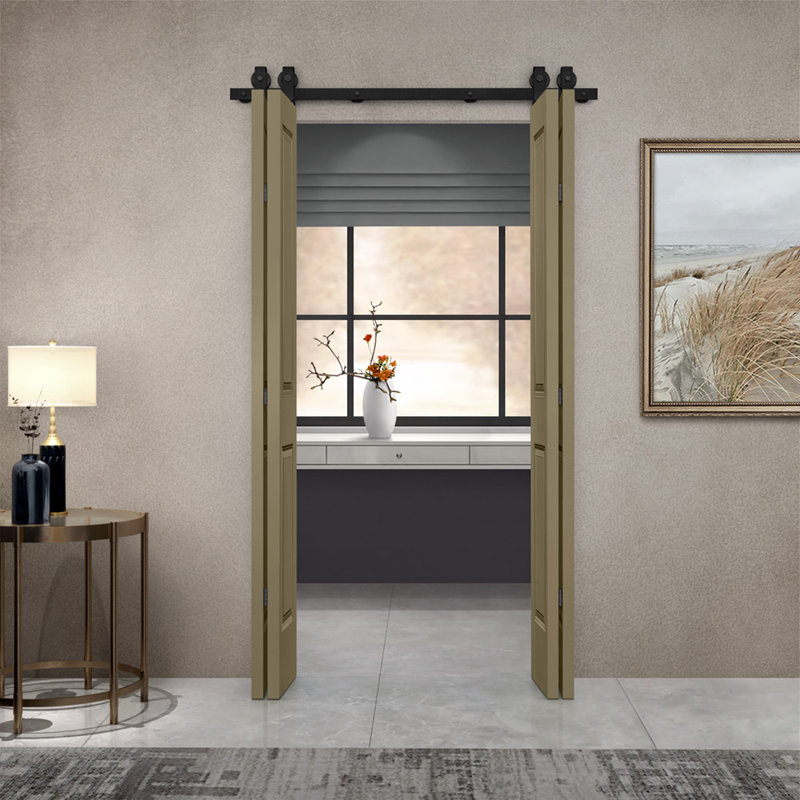 Porte pliante à panneaux 72 po x 80 po, Vert olive