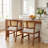 Set of 2 Modern Rattan Dining Chairs with Upholstered Seat and Hardwood Frame, Armless Side Chairs