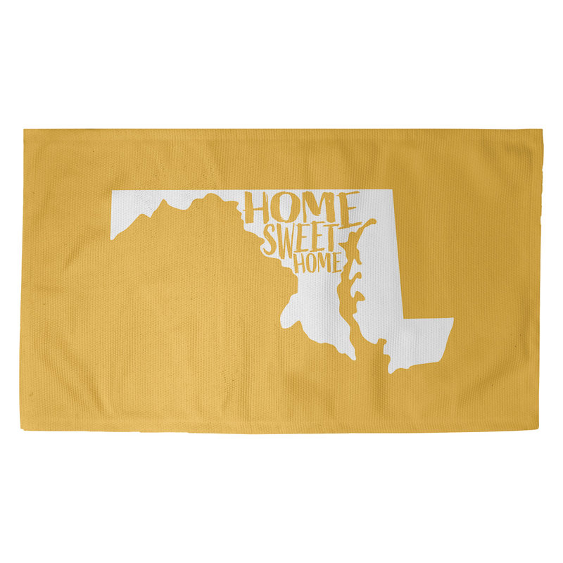 Tapis jaune home home Maryland, Rectangle 3 pi x 5 pi