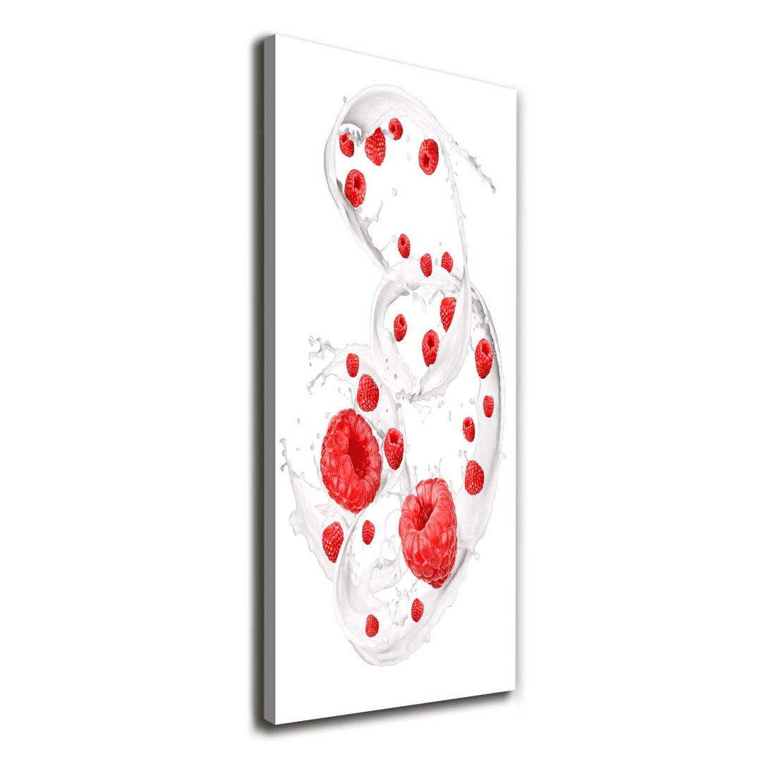 Milch und Himbeeren - Kunstdrucke auf Leinwand - Wrapped Canvas