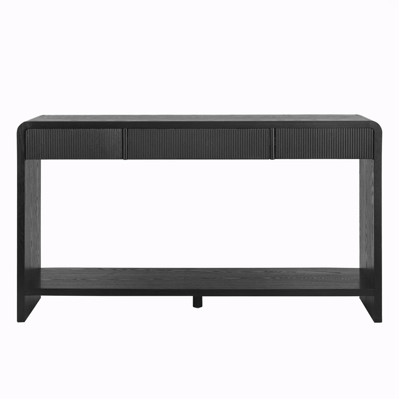 Console moderne à 3 tiroirs, Noir