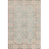 Capistrano Oriental Area Rug in Peach/Soft Blue/Tan