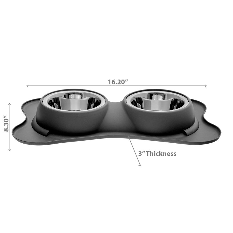 Pet Bowl, Gray, 3"