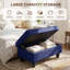 Banc de repose-pieds rectangulaire avec couvercle à charnière, repose-pieds en similicuir pour le salon, la chambre à coucher, le vestibule, bleu, 35 po x 23,5 po x 17,5 po-2030396282