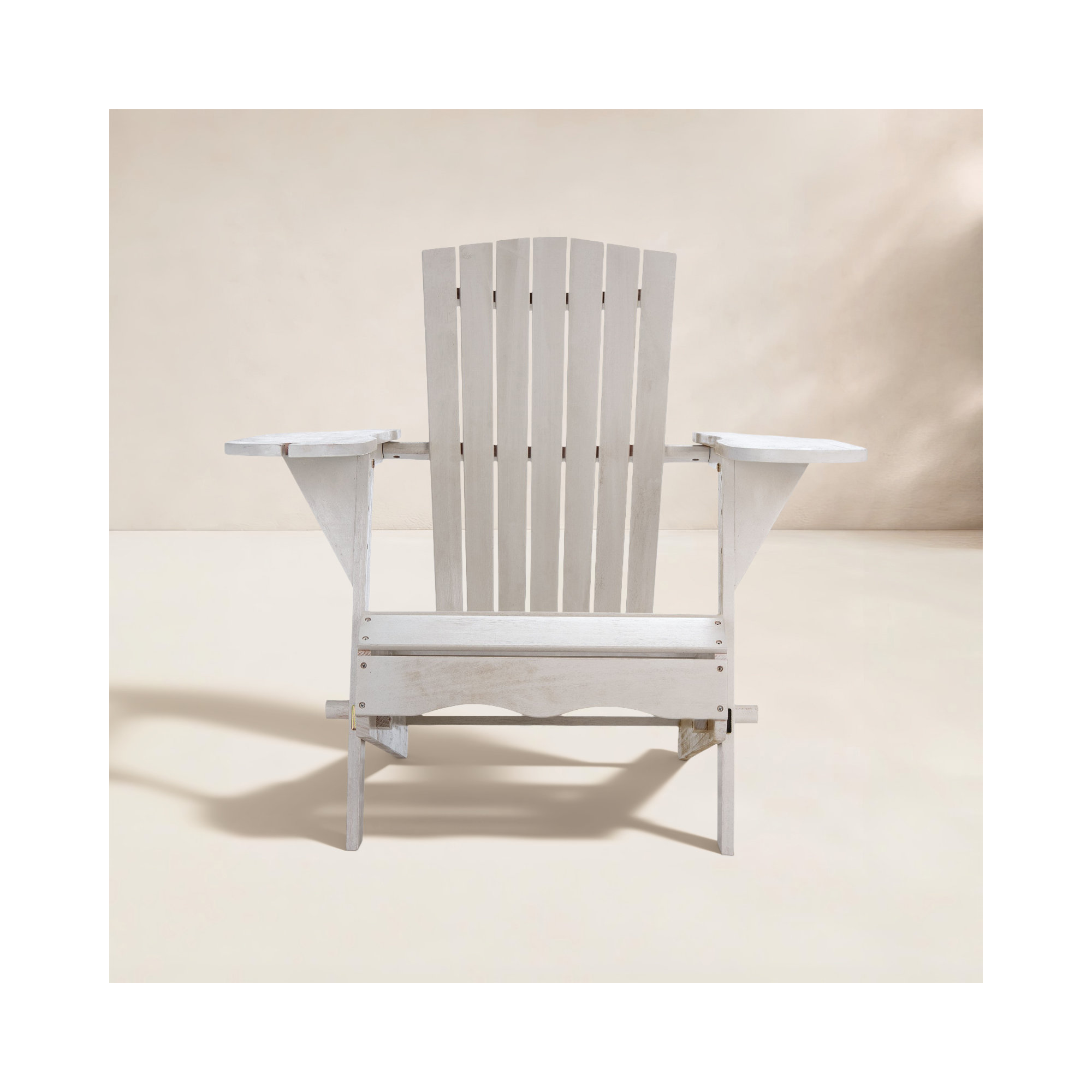 Boonville Eucalyptus Outdoor Adirondack Set, White