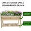 Lit surélevé en bois massif avec pieds et tablette pour fleurs, jardin, patio, balcon 48,5 x 30 x 24,4 po