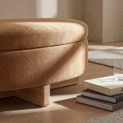 Roohan Polyester and Foam Padding Storage Ottoman