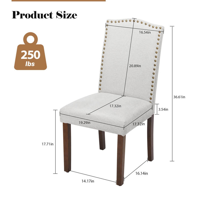 Criselle Upholstered Solid Back Parsons Chair, Gray, 2