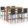 Patio Bar Set Bar Table and Stools Patio Furniture Set with Cushions