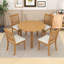 Ensemble de salle à manger 5 pièces à abattants avec table pliante en bois et 4 chaises rembourrées à dossier en lattes-1774006644