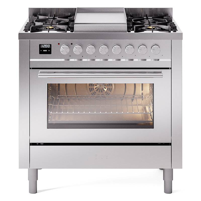 ILVE Professional Plus II 36 Dual Fuel Range, Natural Gas, Stainless Steel