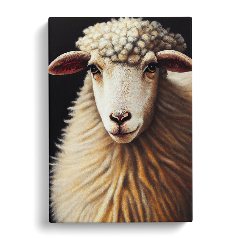 Charming Sheep - Print, Wrapped Canvas, 50cm H x 35cm W x 3cm D, No Matte
